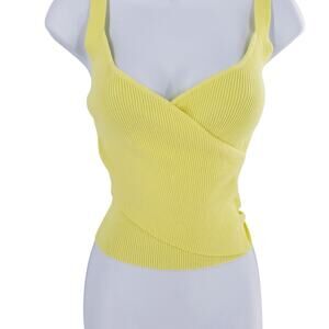 Bishop Young Sardinia Wrap Tank Butter Yellow ribbed knit